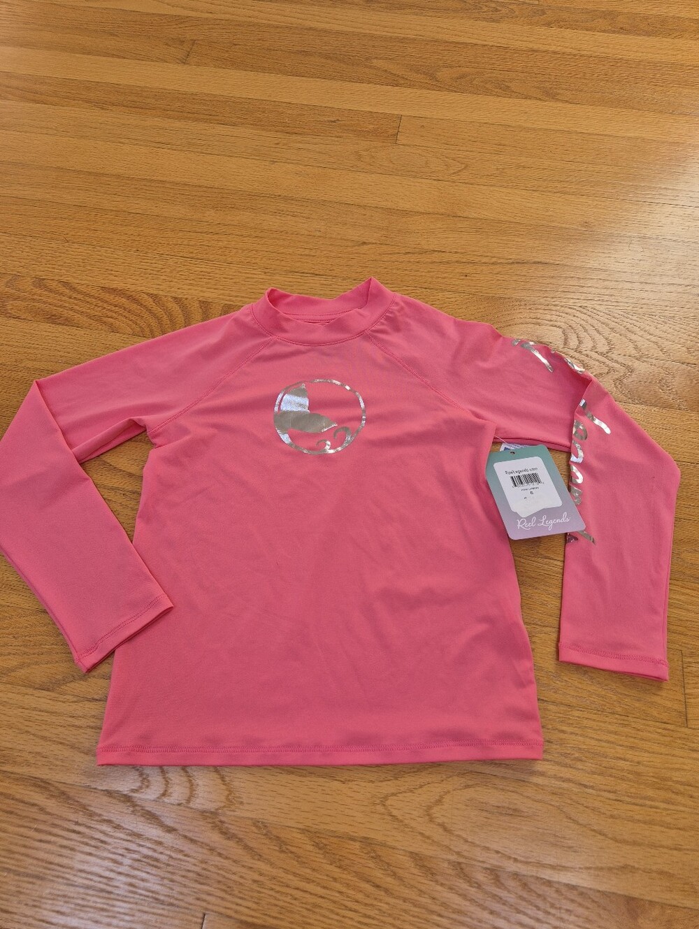 NWT Reel Legends Girls Pink Long Sleeve Rash Guard Size 6T